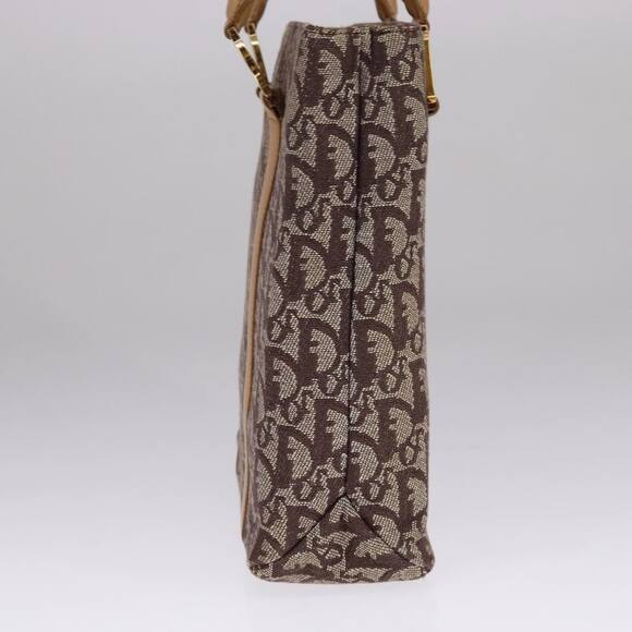 DIOR Trotter Canvas Hand Bag Brown Gold - Picture 4 of 12